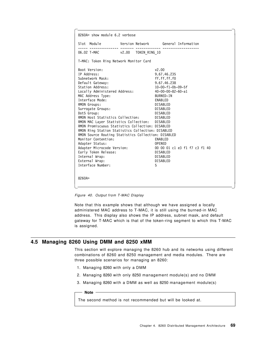 IBM manual Managing 8260 Using DMM and 8250 xMM, TOKENRING10 