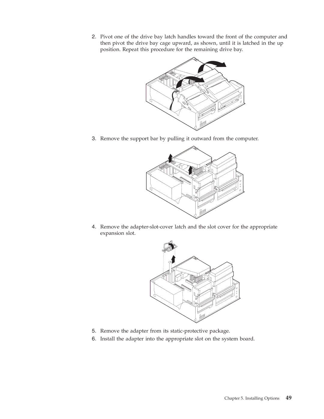 IBM 8305, 8309, 8308, 8312, 8313, 8311, 8310, 8315, 8314, 8301, 8306, 8304, 8302, 8303 manual Installing Options 