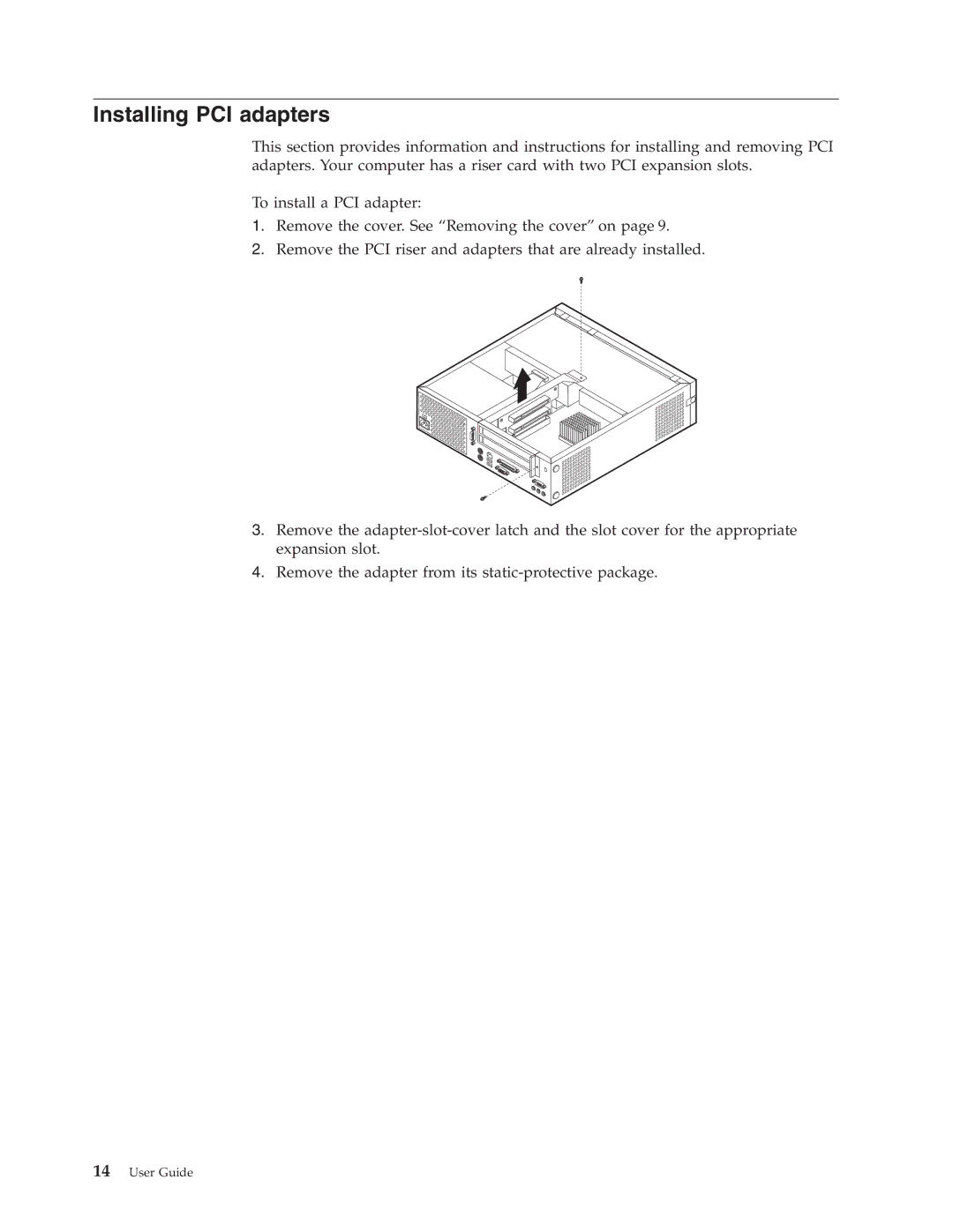 IBM 8317, 8319, 6826, 8318 manual Installing PCI adapters 