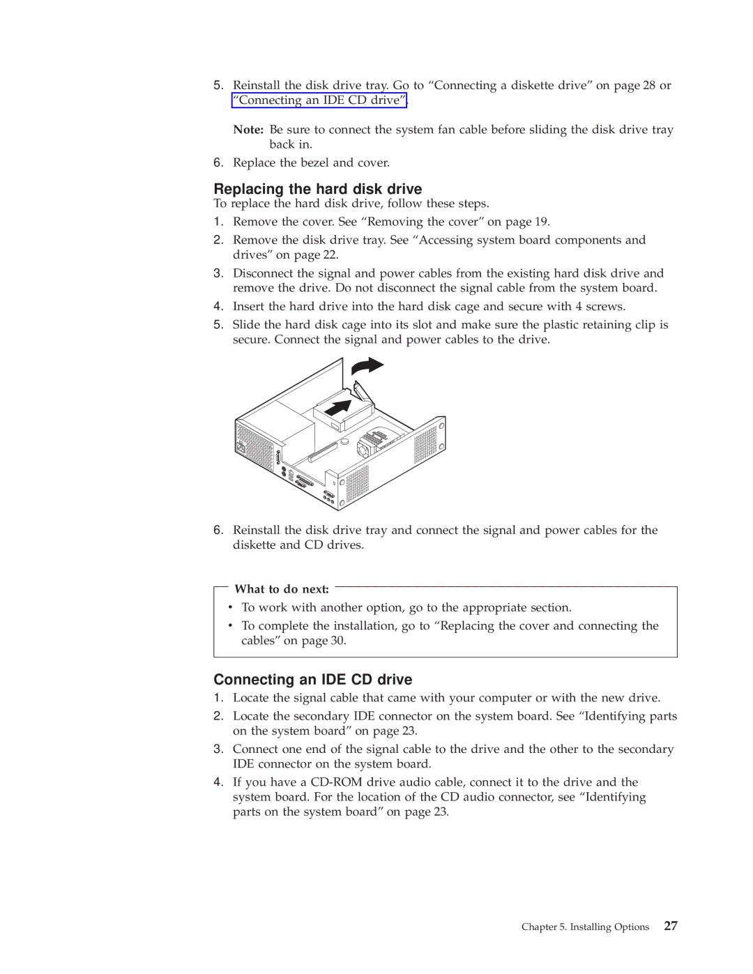 IBM 6826, 8319, 8317, 8318 manual Replacing the hard disk drive 