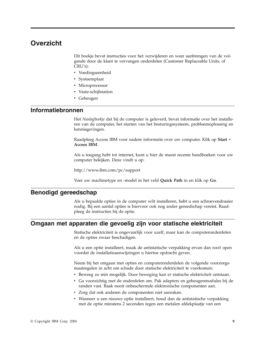 IBM 8422, 8423, 8427, 8144, 8146 manual Informatiebronnen, Benodigd gereedschap 