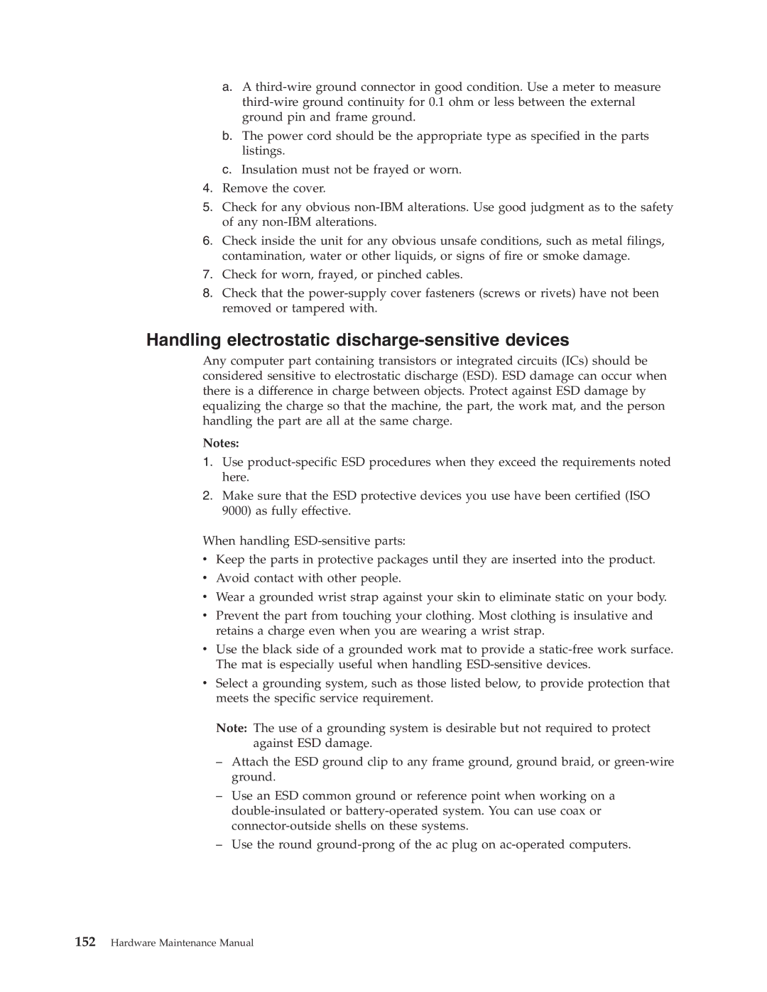 IBM 8199, 8434, 8316, 8198, 8191, 2296 manual Handling electrostatic discharge-sensitive devices 