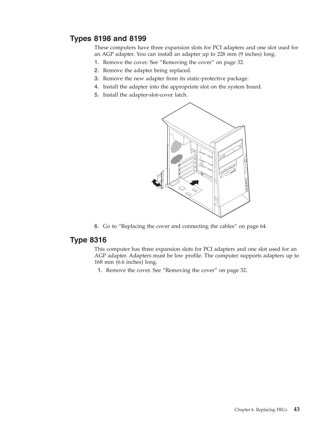 IBM 8316, 8434, 8199, 8191, 2296 manual Types 8198 