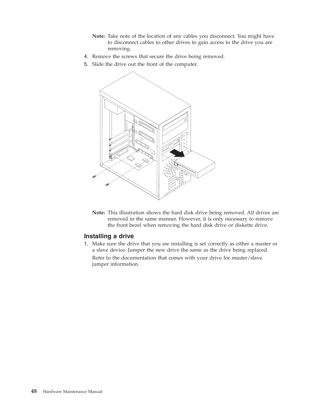 IBM 8434, 8316, 8199, 8198, 8191, 2296 manual Installing a drive 