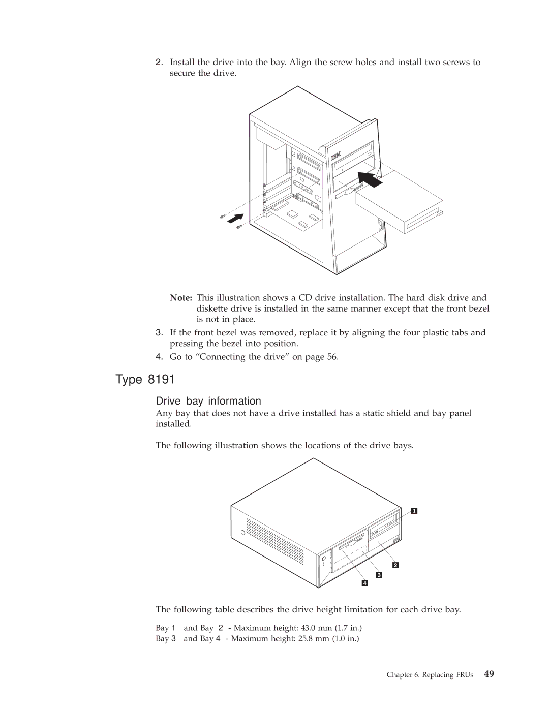 IBM 8316, 8434, 8199, 8198, 8191, 2296 manual Type 