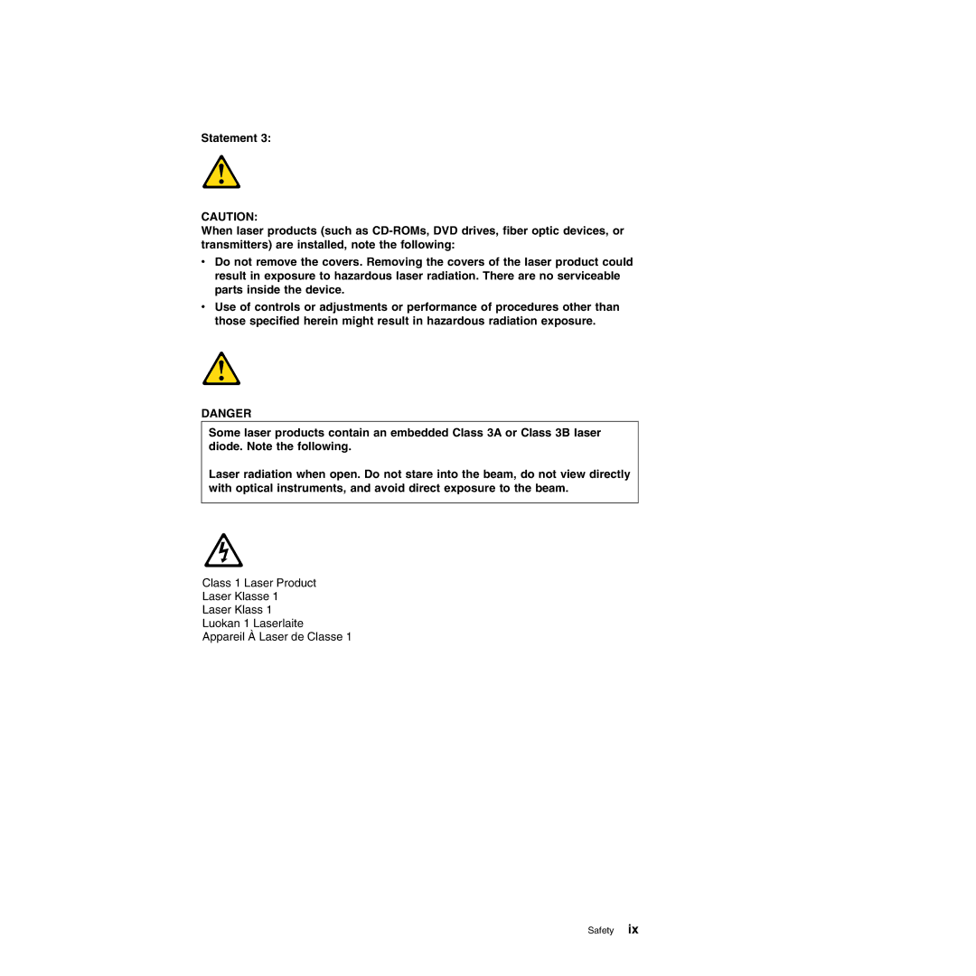 IBM 8490, 8485 manual Safety 