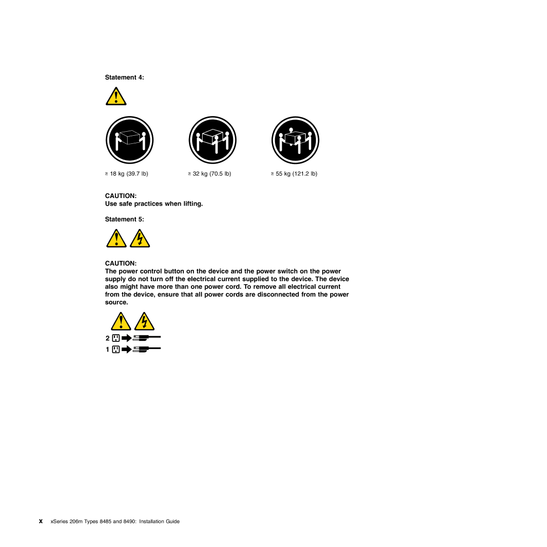 IBM 8485, 8490 manual Statement 