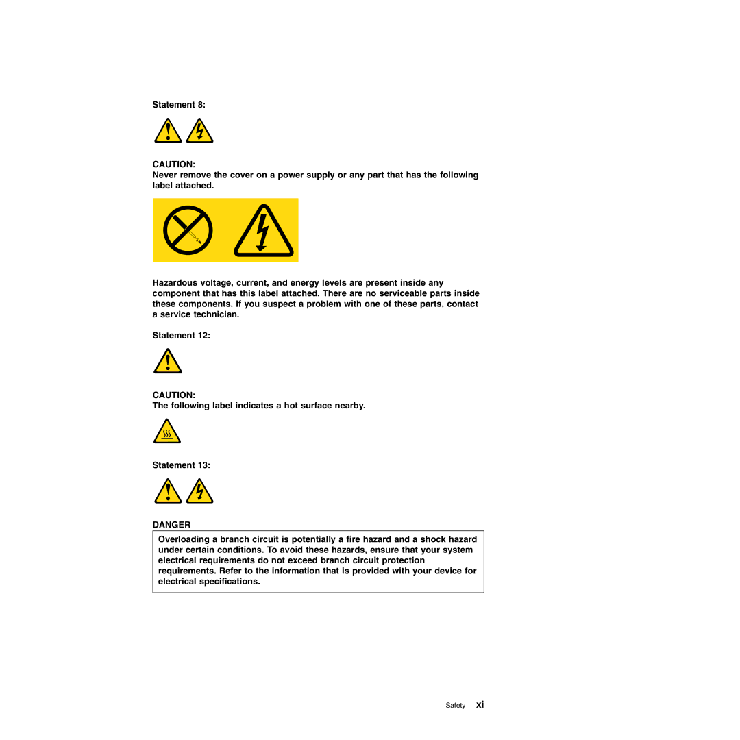 IBM 8490, 8485 manual Safety 