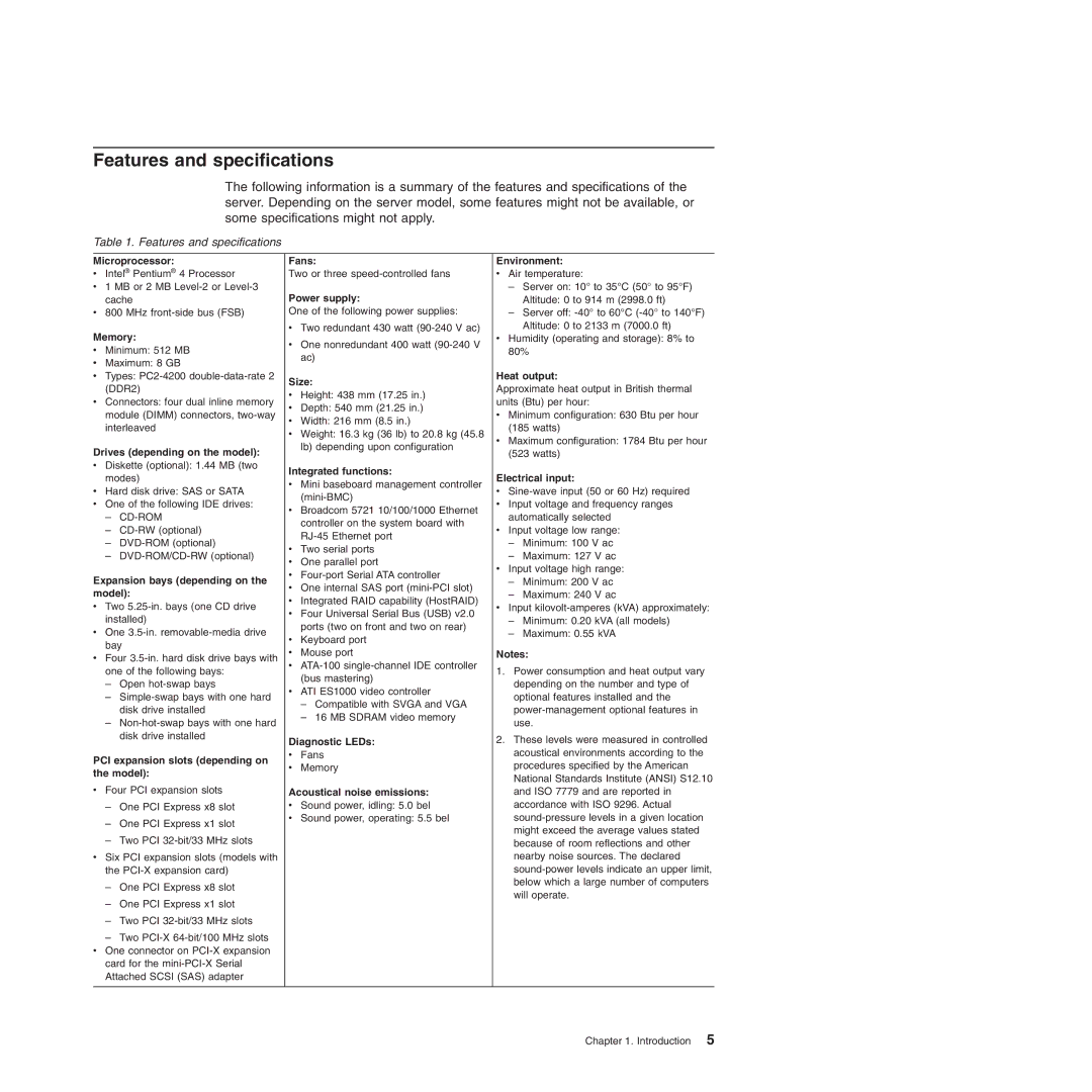 IBM 8490, 8485 manual Features and specifications 