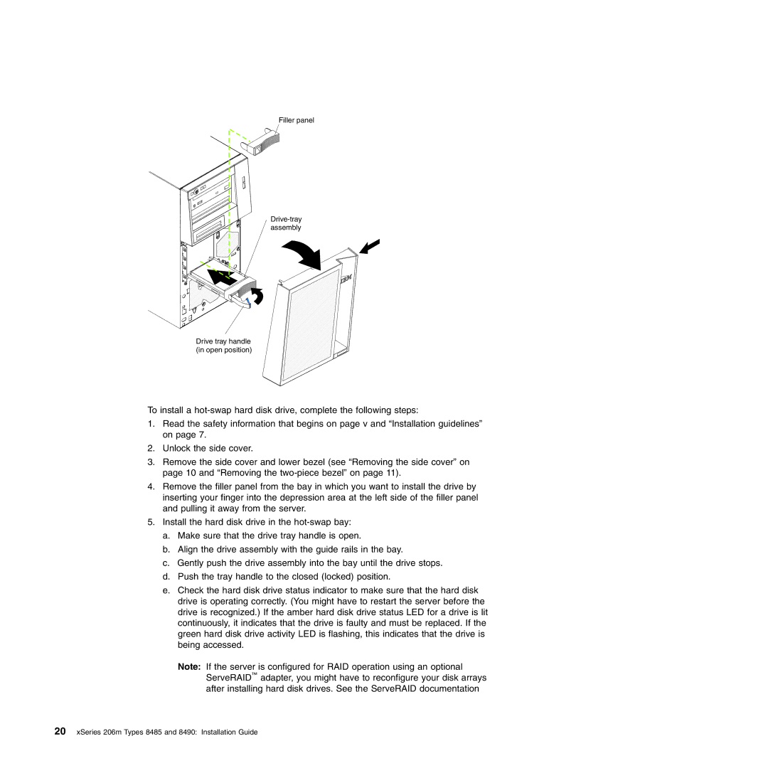 IBM manual XSeries 206m Types 8485 and 8490 Installation Guide 