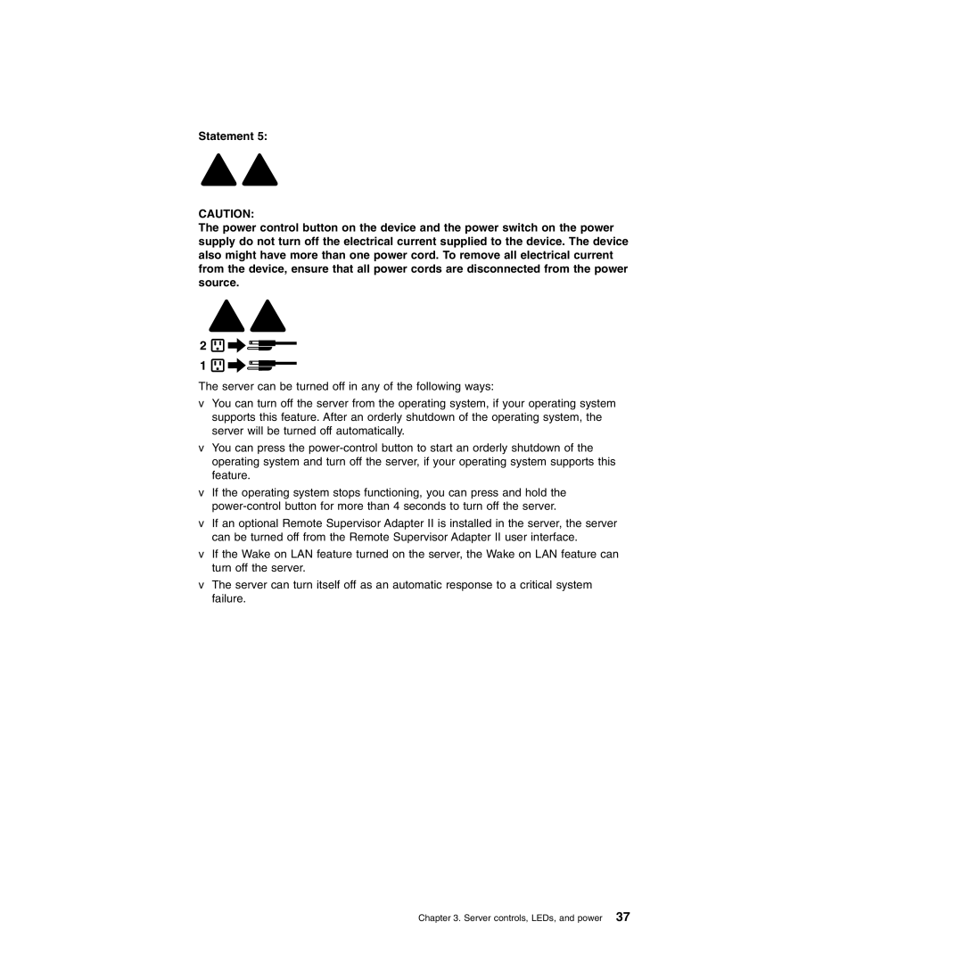 IBM 8490, 8485 manual Server controls, LEDs, and power 