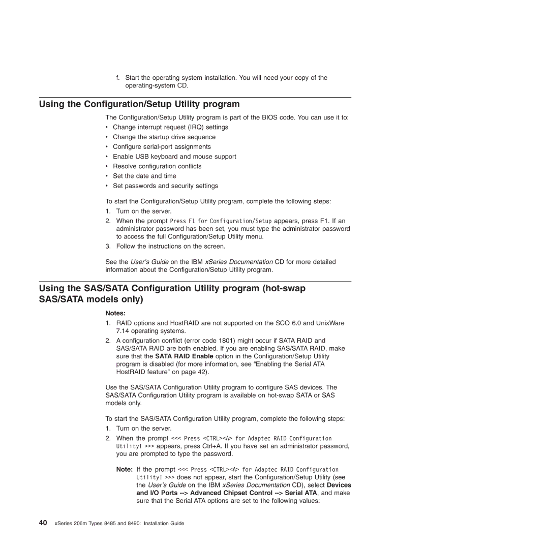 IBM 8485, 8490 manual Using the Configuration/Setup Utility program 