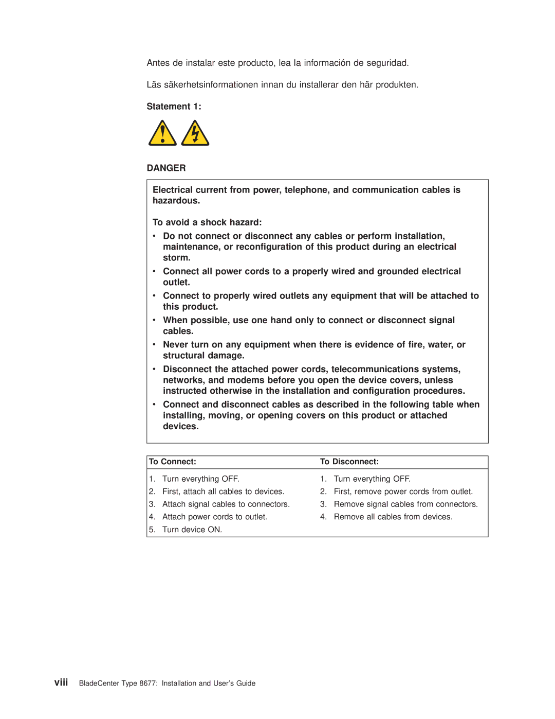 IBM 8677 manual To Connect To Disconnect 