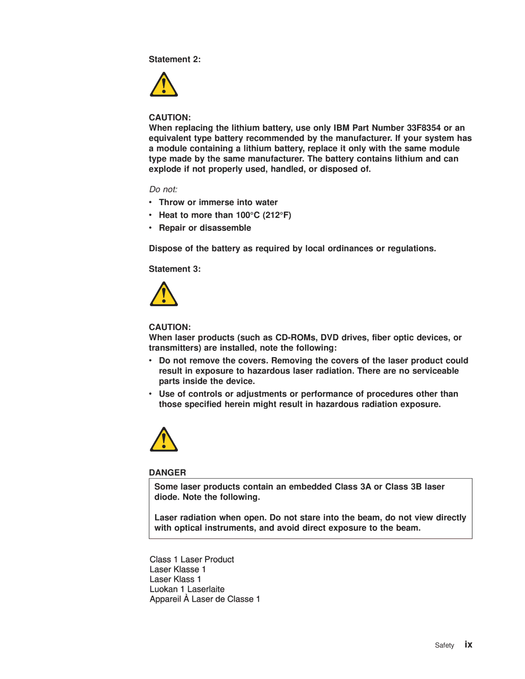 IBM 8677 manual Do not 