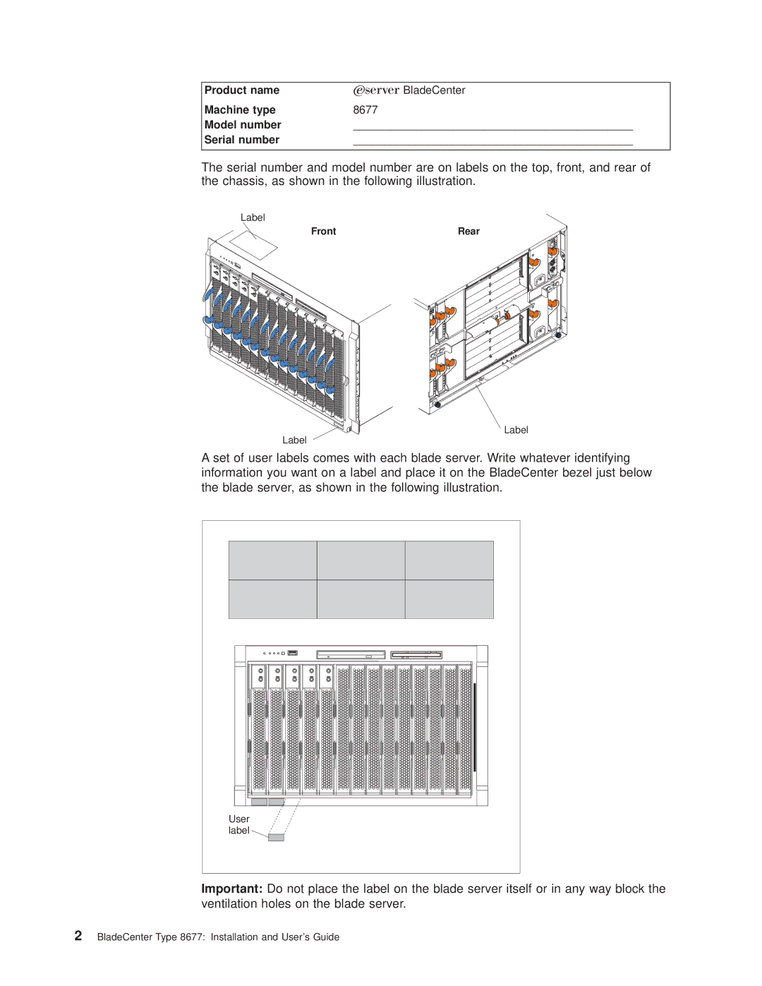 IBM 8677 manual Front 