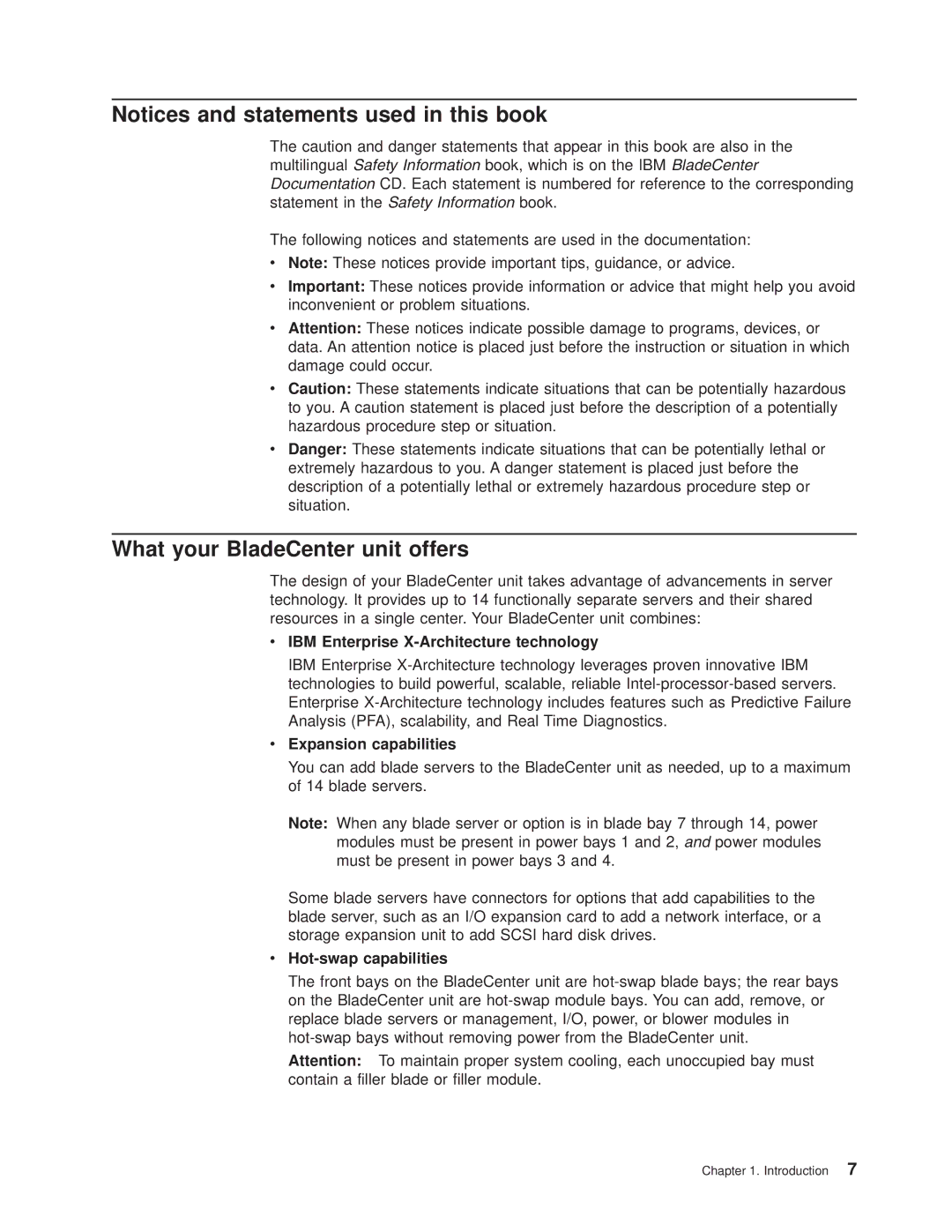 IBM 8677 manual What your BladeCenter unit offers, IBM Enterprise X-Architecture technology, Expansion capabilities 