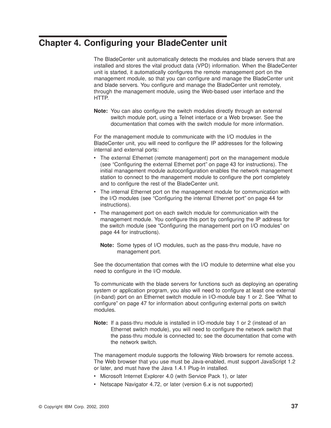 IBM 8677 manual Configuring your BladeCenter unit 