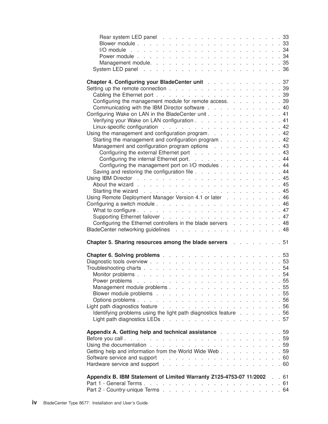 IBM 8677 manual Configuring your BladeCenter unit, Chapter Sharing resources among the blade servers 