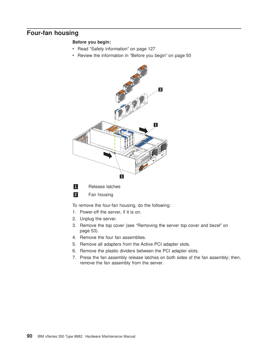 IBM 8682 manual Four-fan housing 