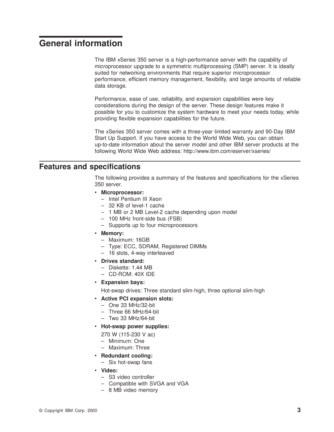 IBM 8682 manual Features and specifications 