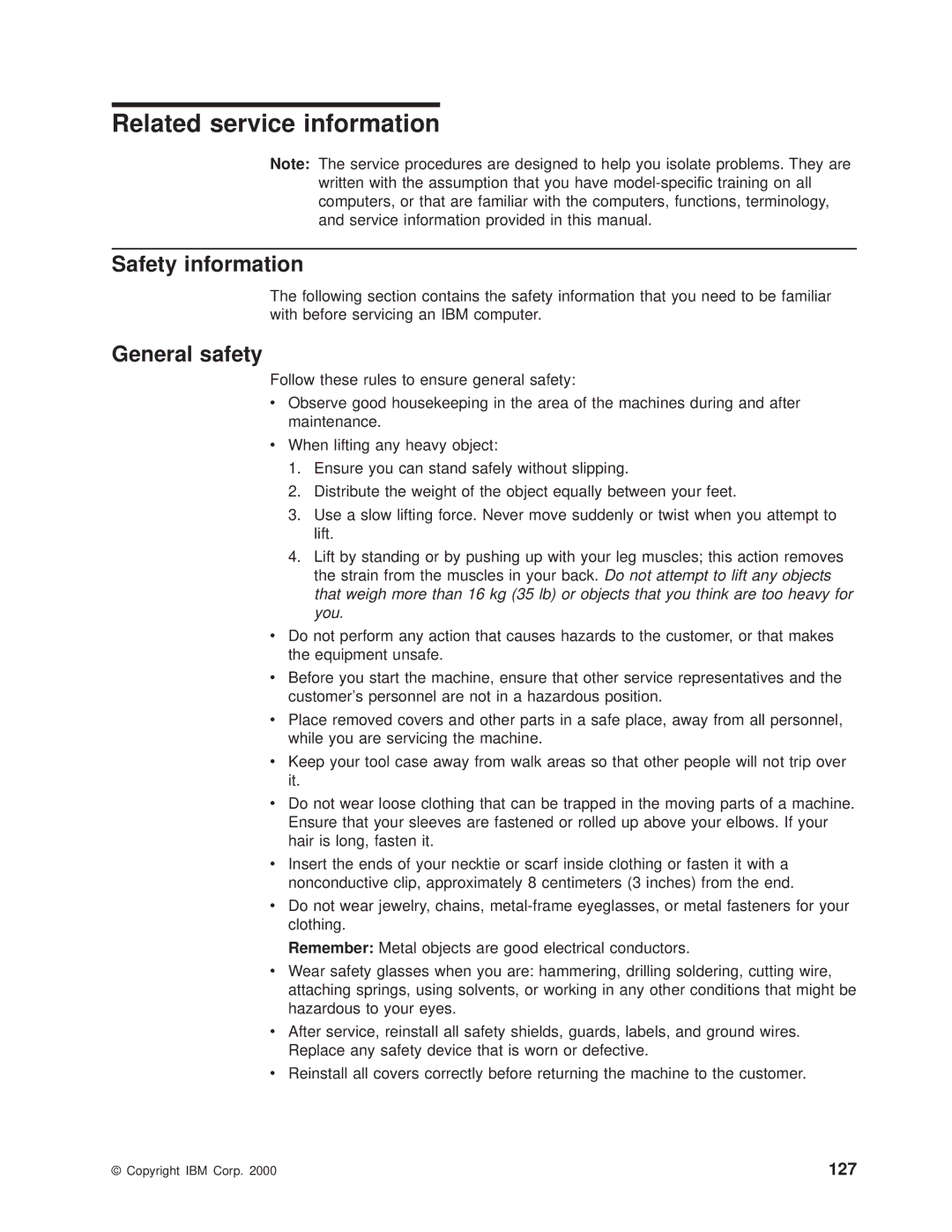 IBM 8682 manual Safety information, General safety 