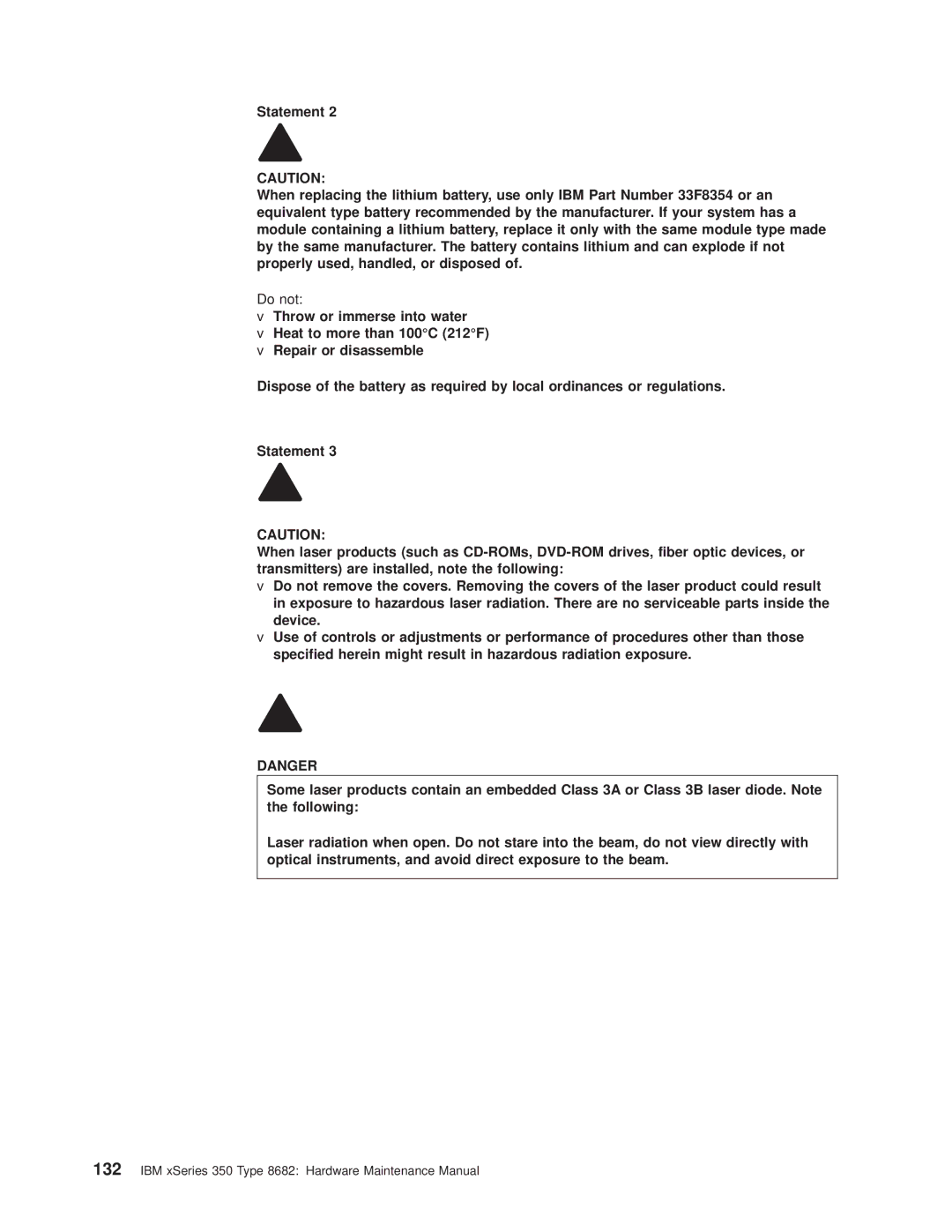 IBM 8682 manual Do not 