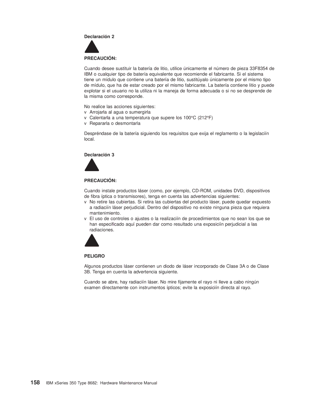 IBM 8682 manual Precaución 