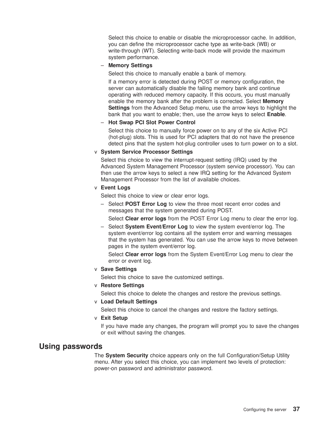 IBM 8682 manual Using passwords 