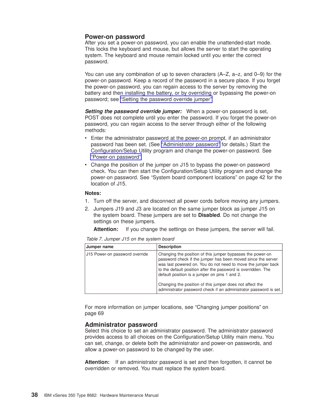 IBM 8682 manual Power-on password, Administrator password 