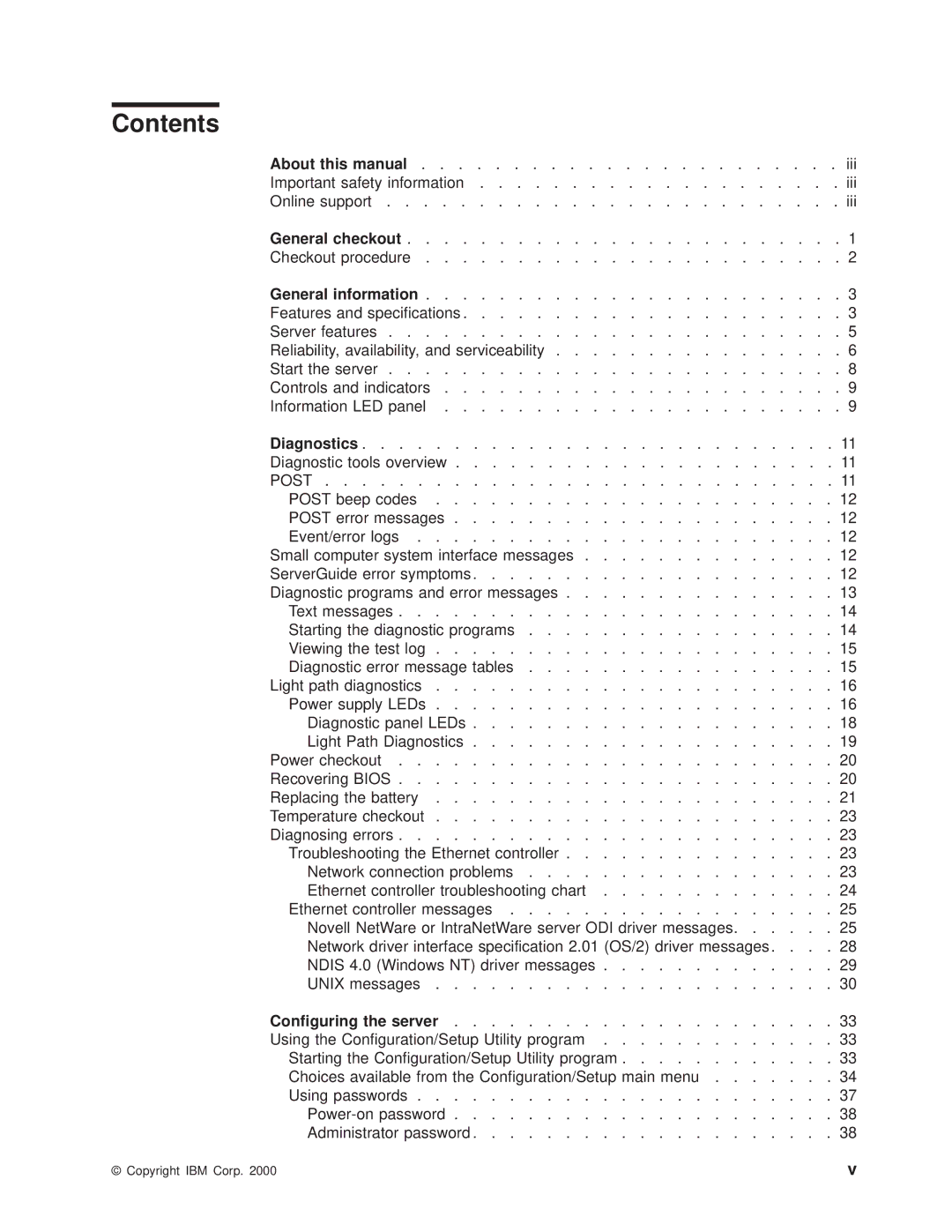 IBM 8682 manual Contents 