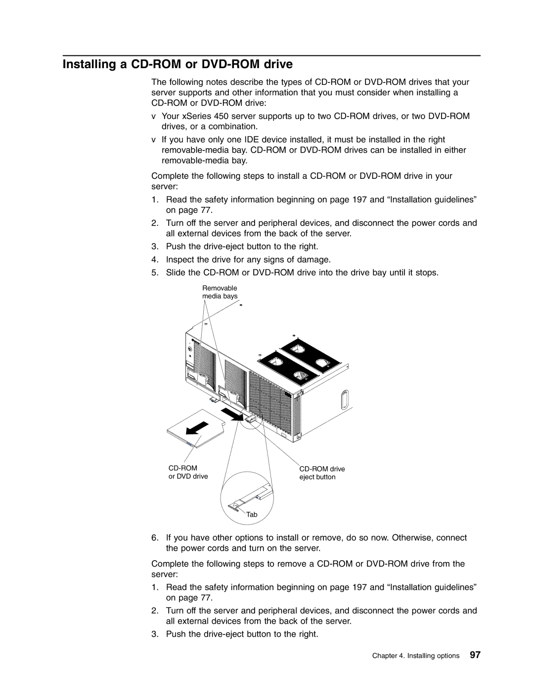 IBM 8688 manual Installing a CD-ROM or DVD-ROM drive 