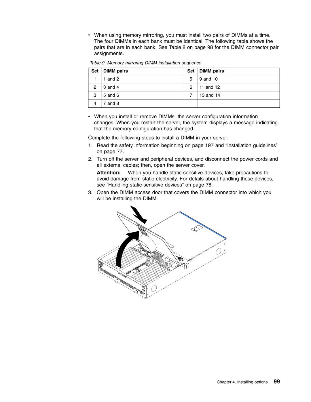 IBM 8688 manual Set Dimm pairs 