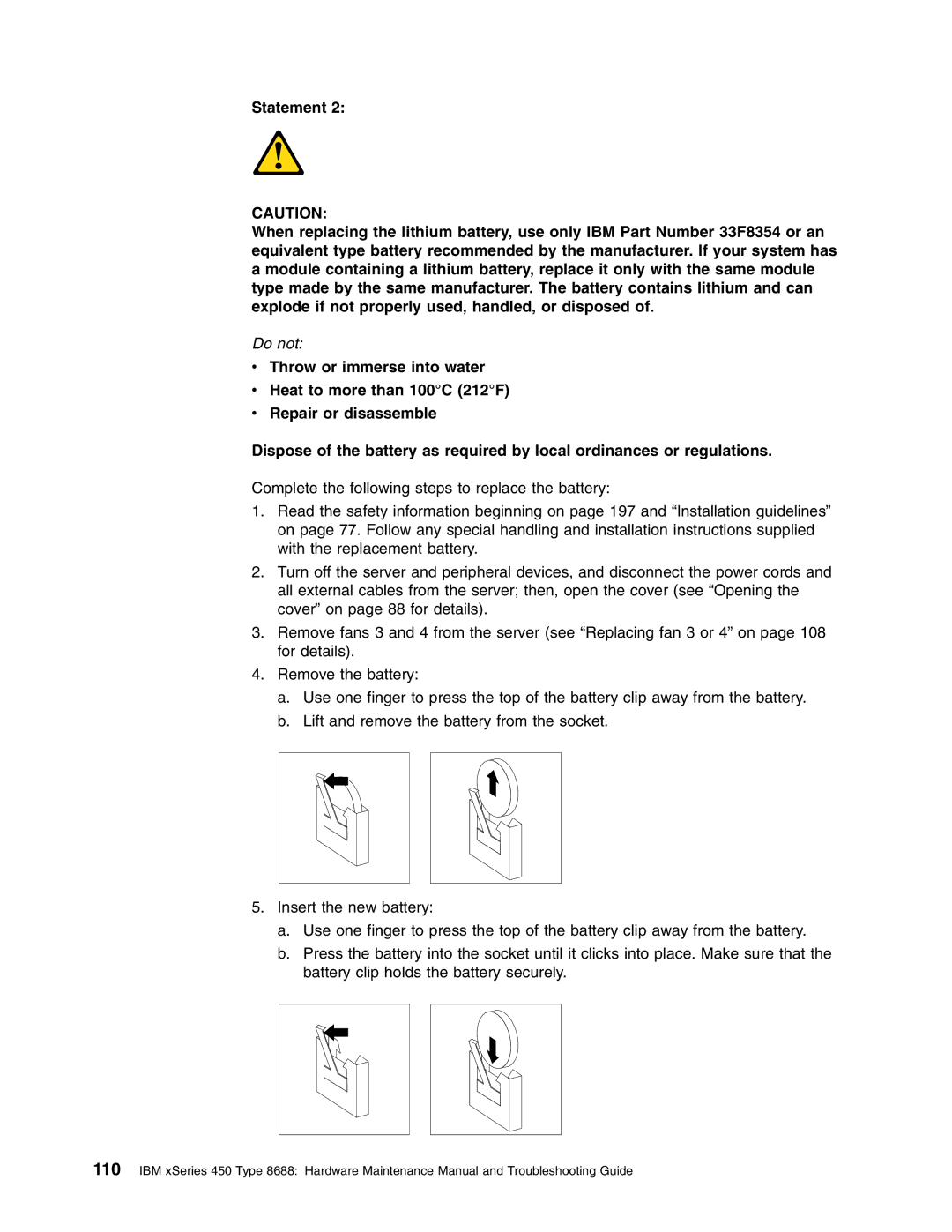 IBM 8688 manual Do not 