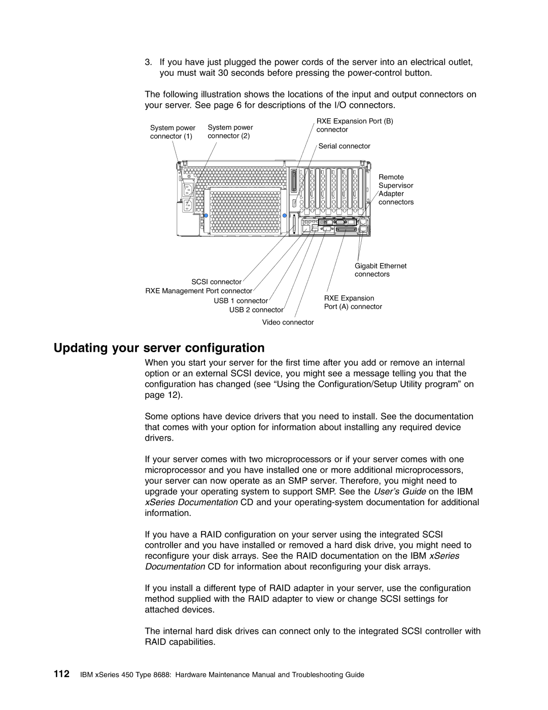 IBM 8688 manual Updating your server configuration 