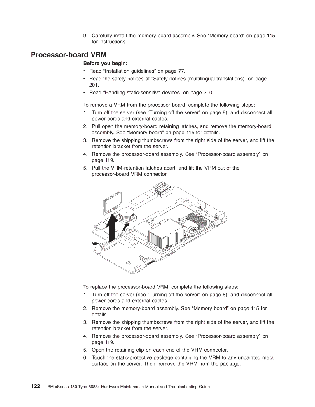 IBM 8688 manual Processor-board VRM 