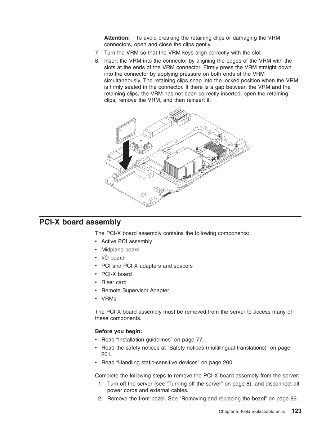 IBM 8688 manual PCI-X board assembly 