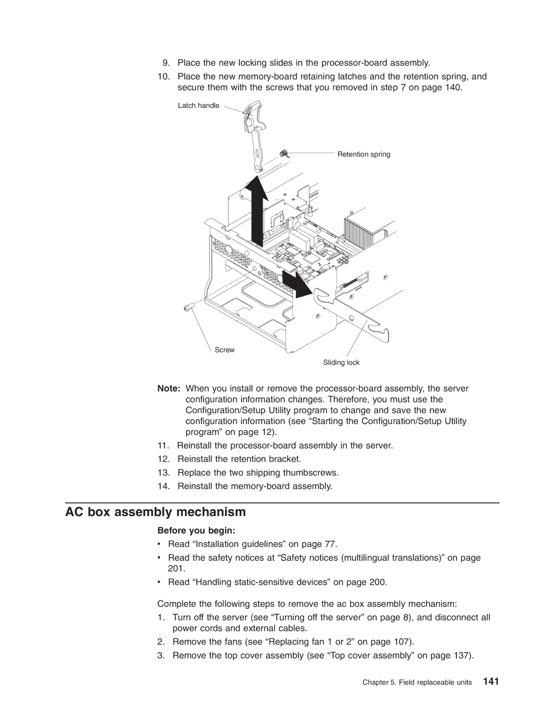 IBM 8688 manual AC box assembly mechanism 