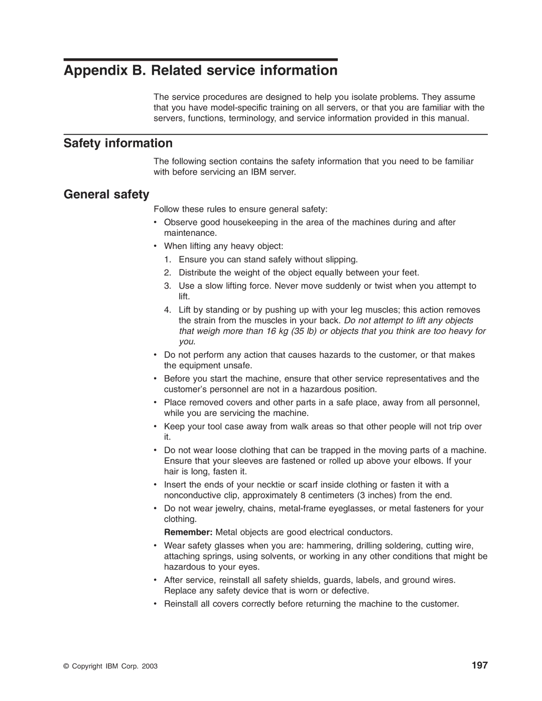 IBM 8688 manual Safety information, General safety 