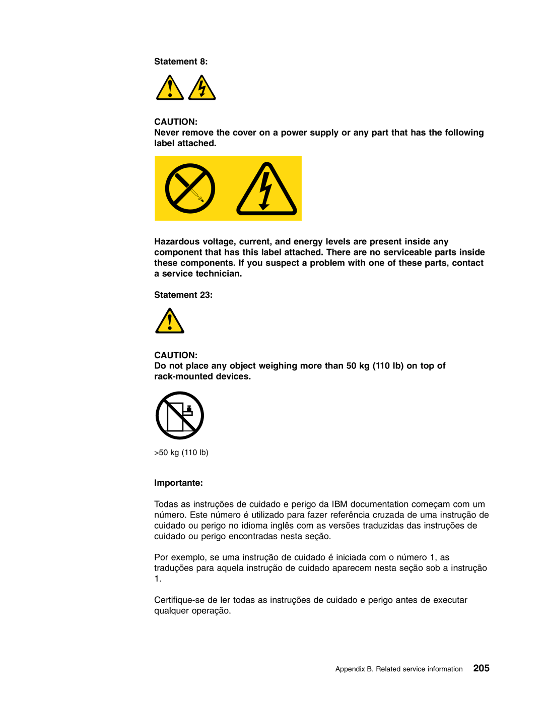 IBM 8688 manual Importante 