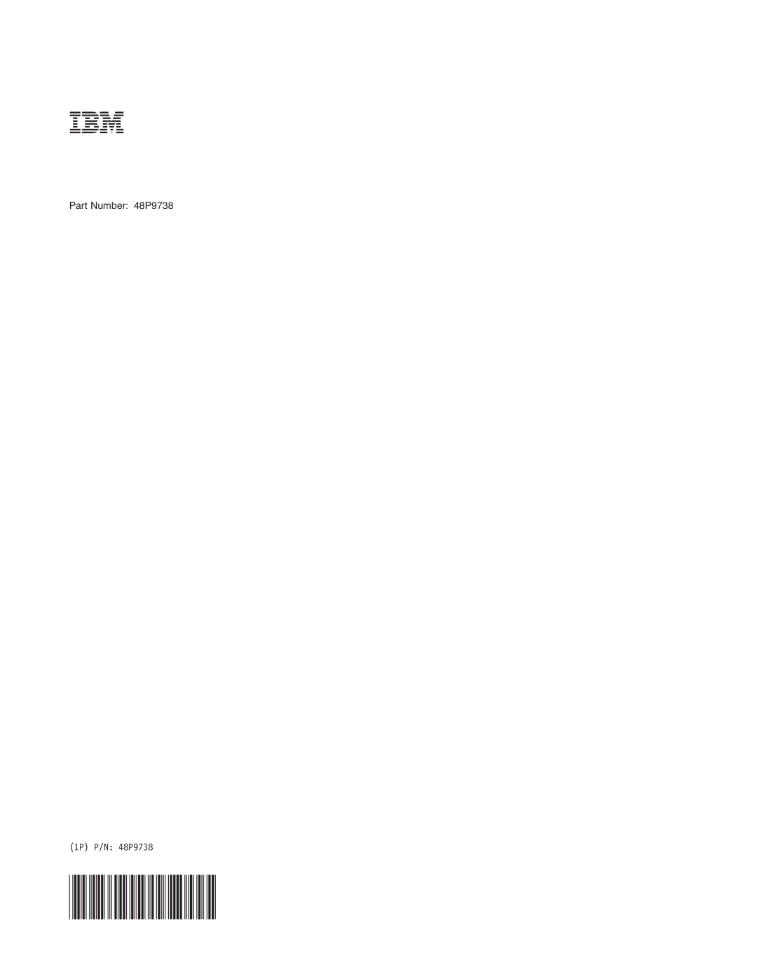 IBM 8688 manual Part Number 48P9738 