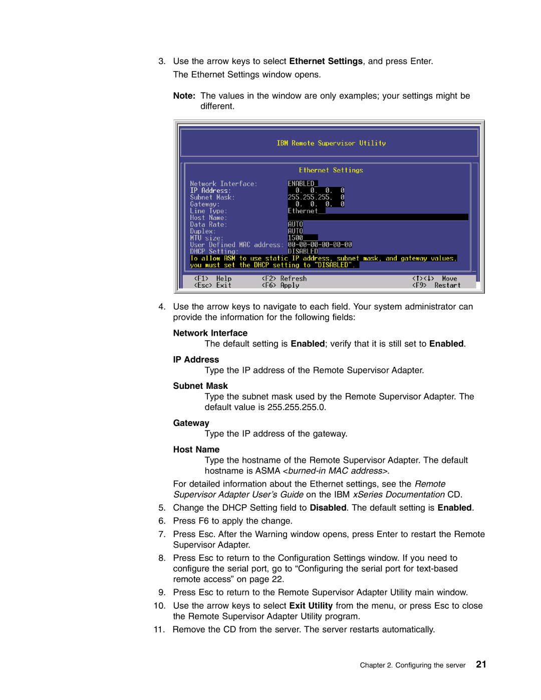 IBM 8688 manual Network Interface, IP Address, Subnet Mask, Gateway, Host Name 