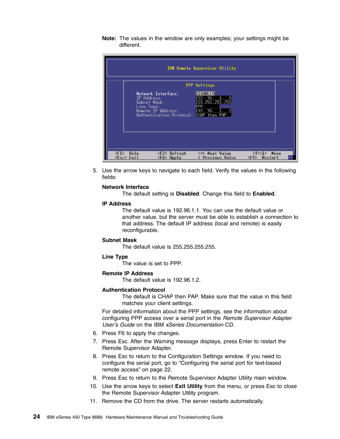 IBM 8688 manual Line Type, Remote IP Address, Authentication Protocol 