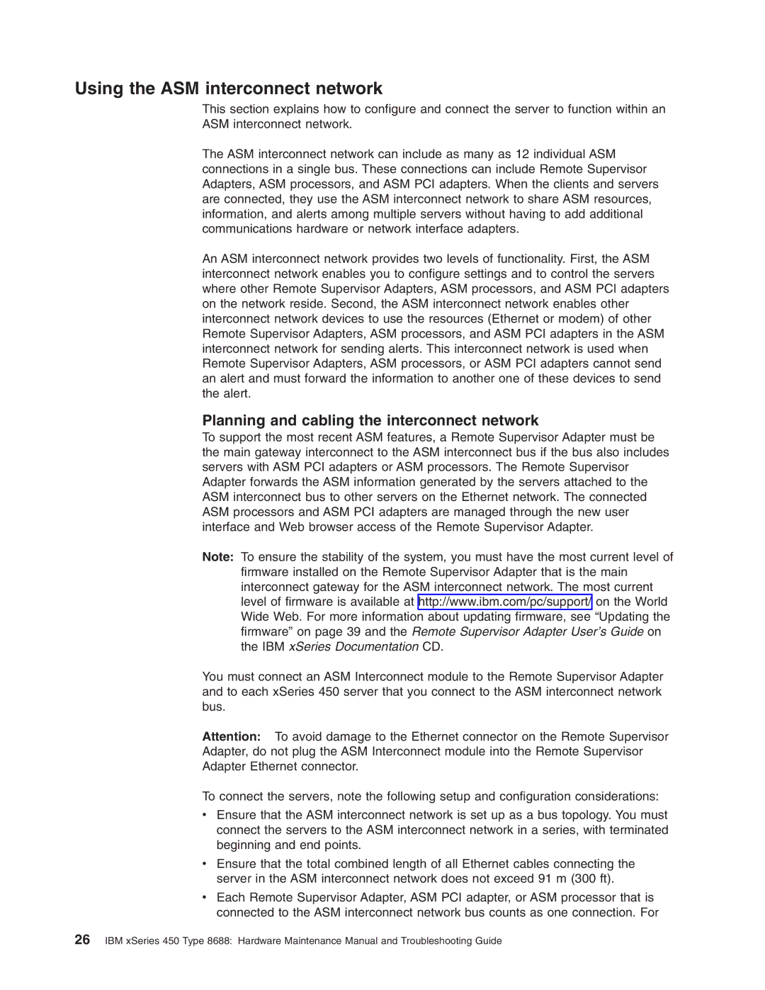 IBM 8688 manual Using the ASM interconnect network, Planning and cabling the interconnect network 