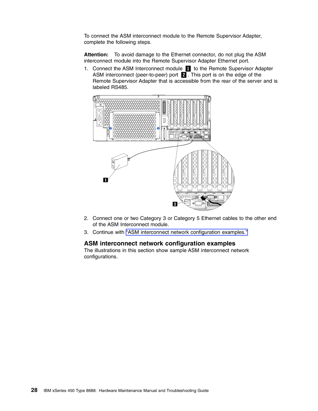 IBM 8688 manual ASM interconnect network configuration examples 