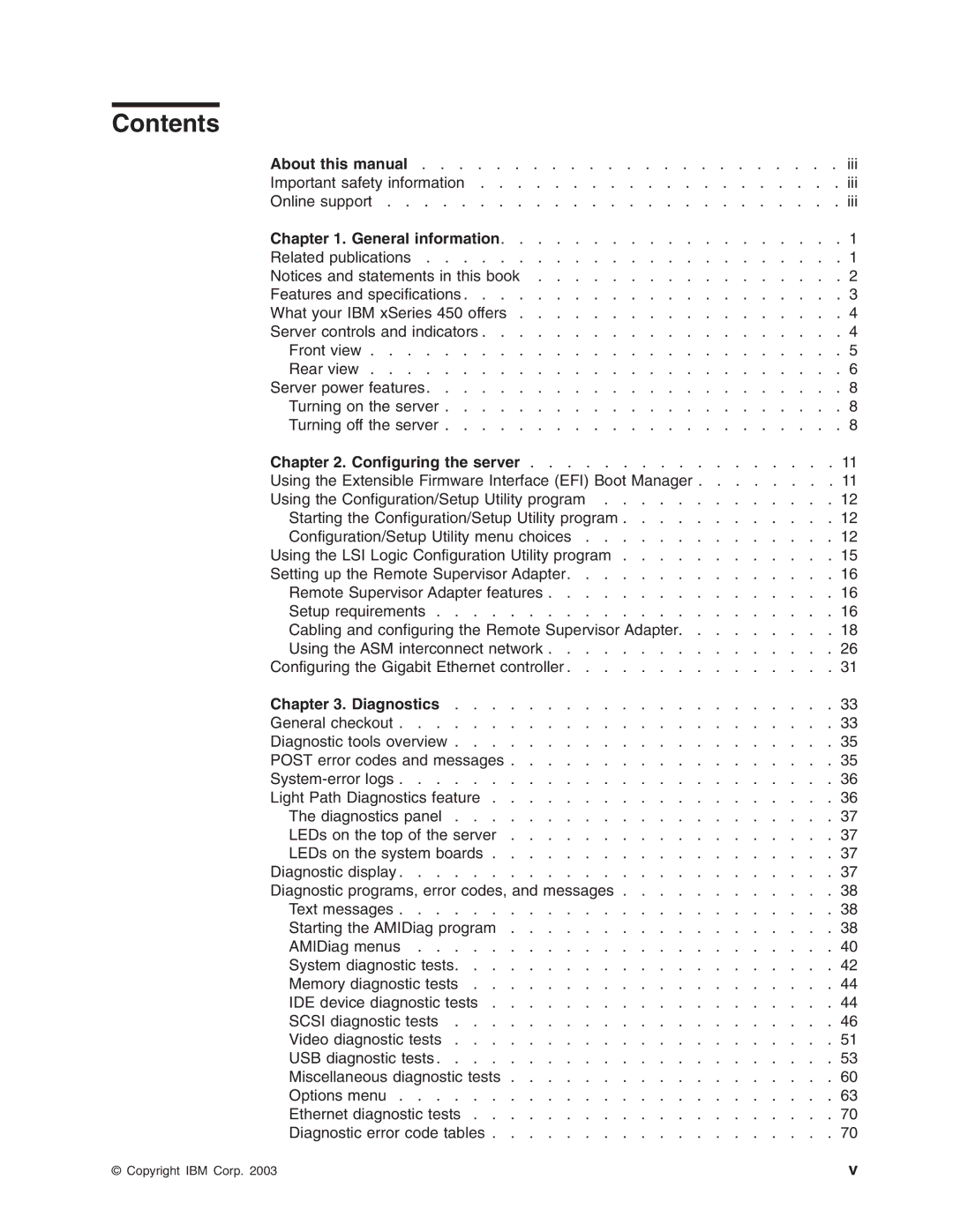 IBM 8688 manual Contents 