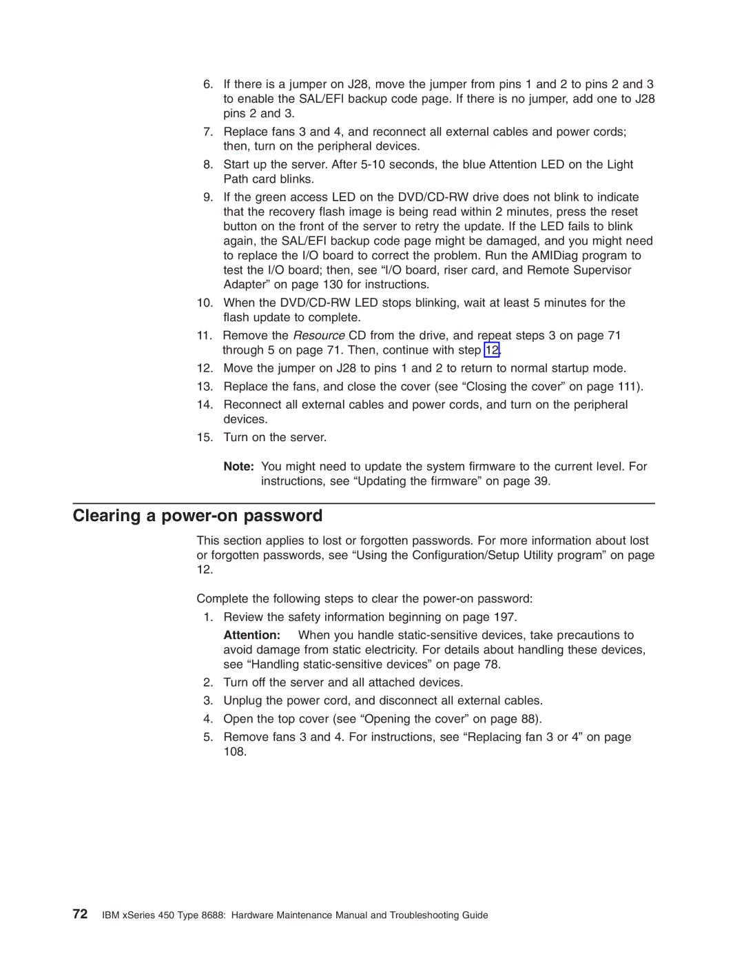 IBM 8688 manual Clearing a power-on password 