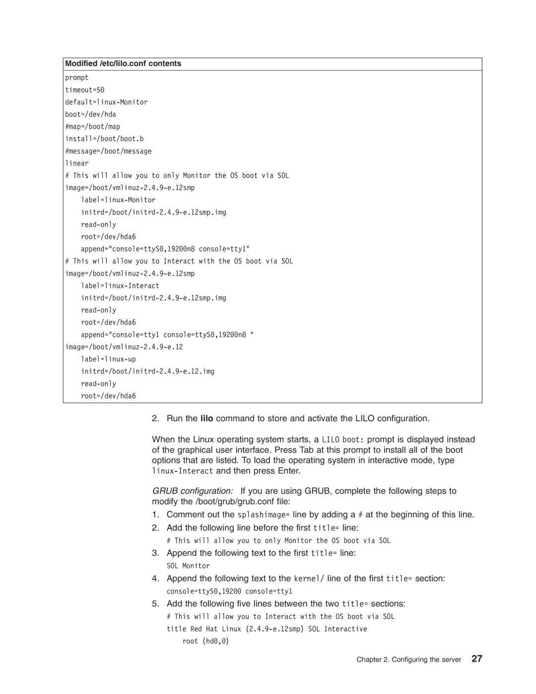 IBM 8840 manual Add the following five lines between the two title= sections 