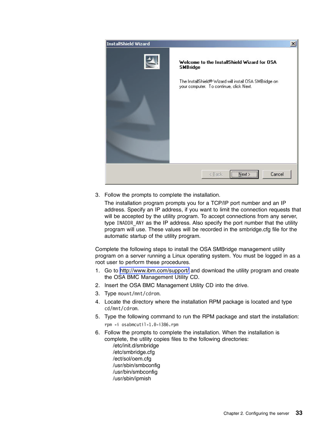 IBM 8840 manual Configuring the server 