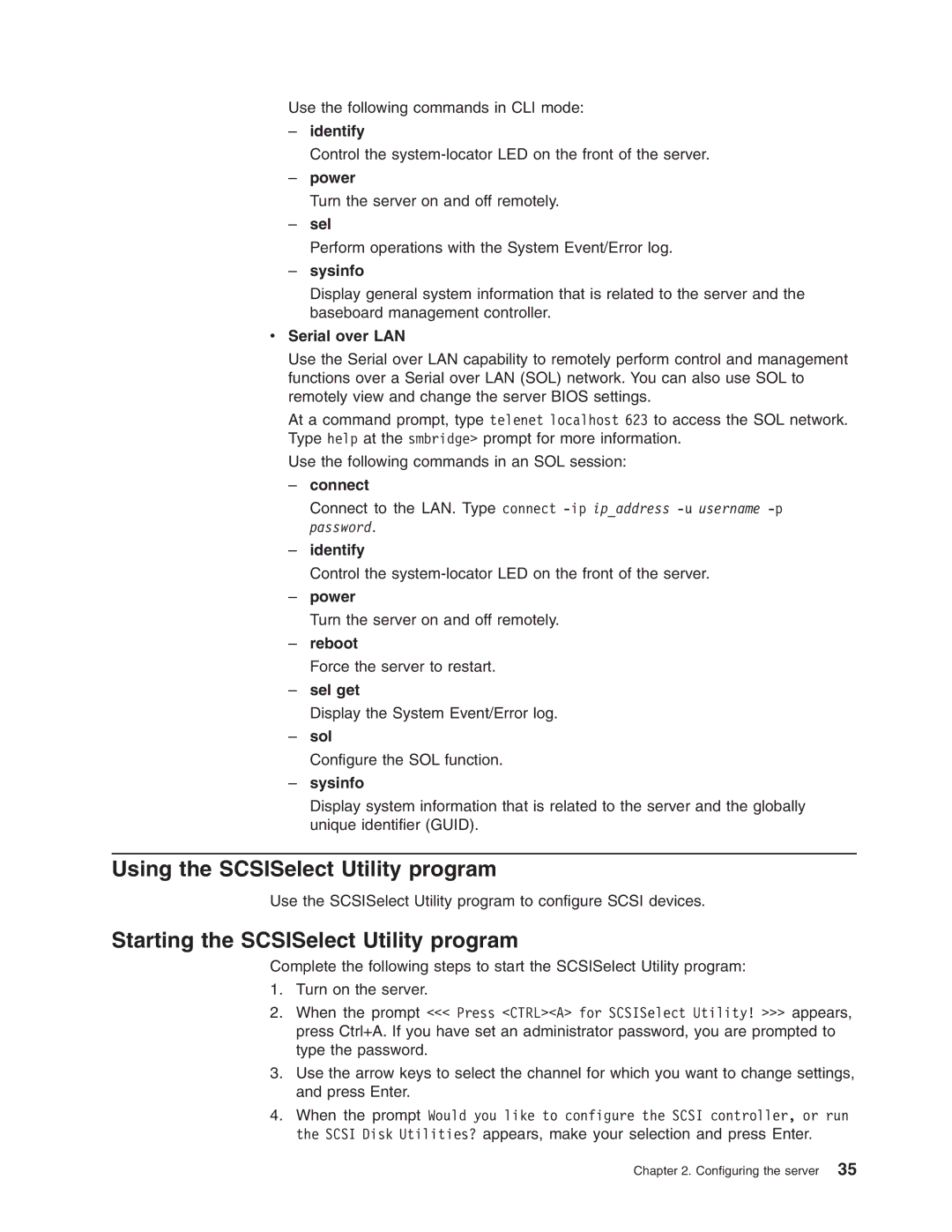 IBM 8840 manual Using the SCSISelect Utility program, Starting the SCSISelect Utility program 