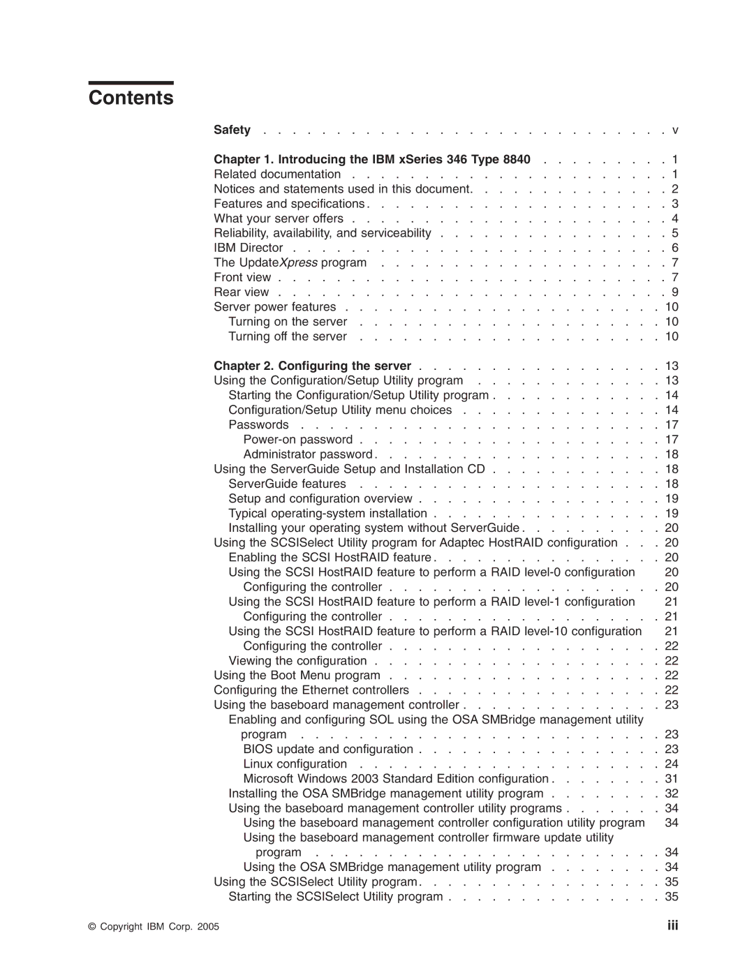 IBM 8840 manual Contents 